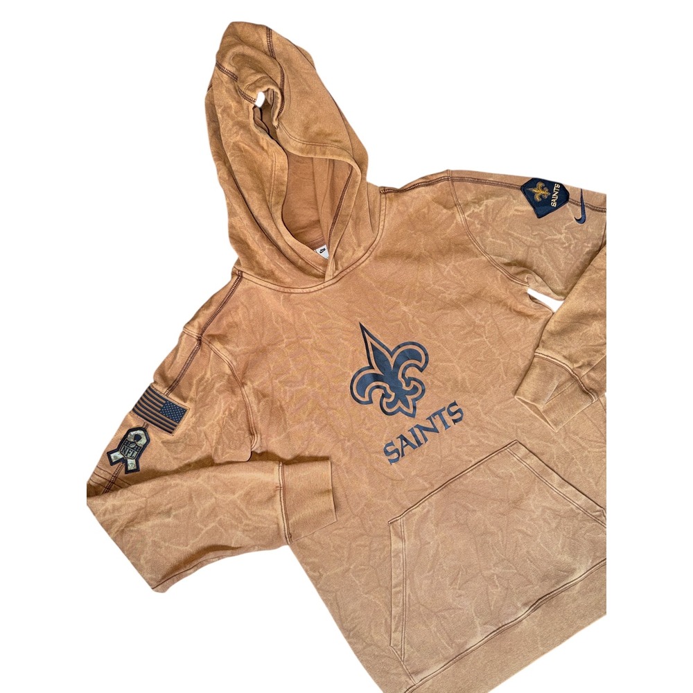 Nike‎ NFL New Orleans Saints Hoodie Tan Graphic Logo Men's L